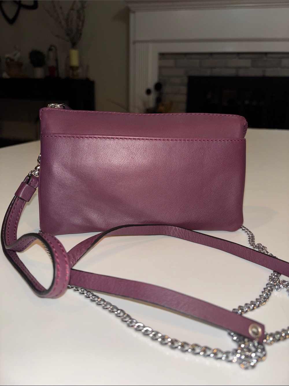 Gianni Conti Women’s Purple Leather Crossbody Bag